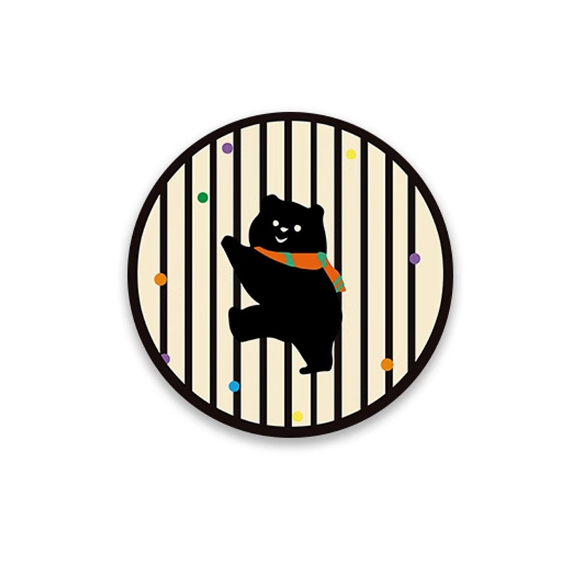 Posavasos de café de oficina de dibujos animados, posavasos de escritorio, posavasos de agua redondos, almohadillas absorbentes de agua de barro de diatomeas, encimera de secado rápido