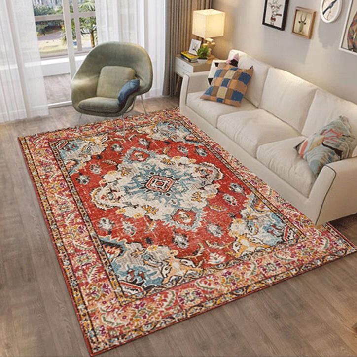 Imitation Cashmere Persian Carpet French Turkish Living Room Bedroom Sofa Coffee Table Light Luxury American Style Home Retro Floor Mat