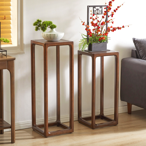 Jiayi Flower Rack Solid Wood Storage Rack Living Room Indoor Chinese Modern Simple Flower Pot Rack American High and Low Flower Table Floor-standing
