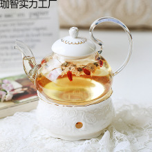 陶瓷玻璃蜡烛水果茶壶 英式下午茶茶具 欧式花茶杯套装花茶茶具