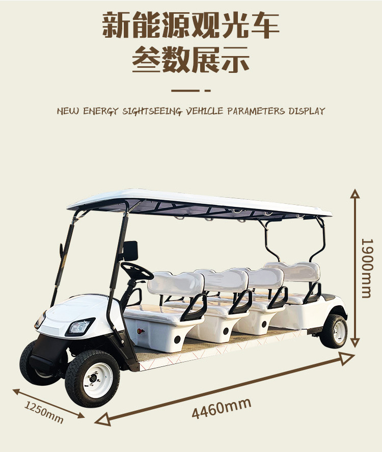8 Electric Golf Cart Four-wheel Homestay Hotel Car Ferry Tourist Scenic Area Park Tour Sightseeing Car