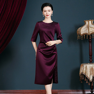 Wedding Mother Wedding Dress 2024 New Young Mother-in-law Cheongsam Elegant Noble Mother-in-law Wedding Dress