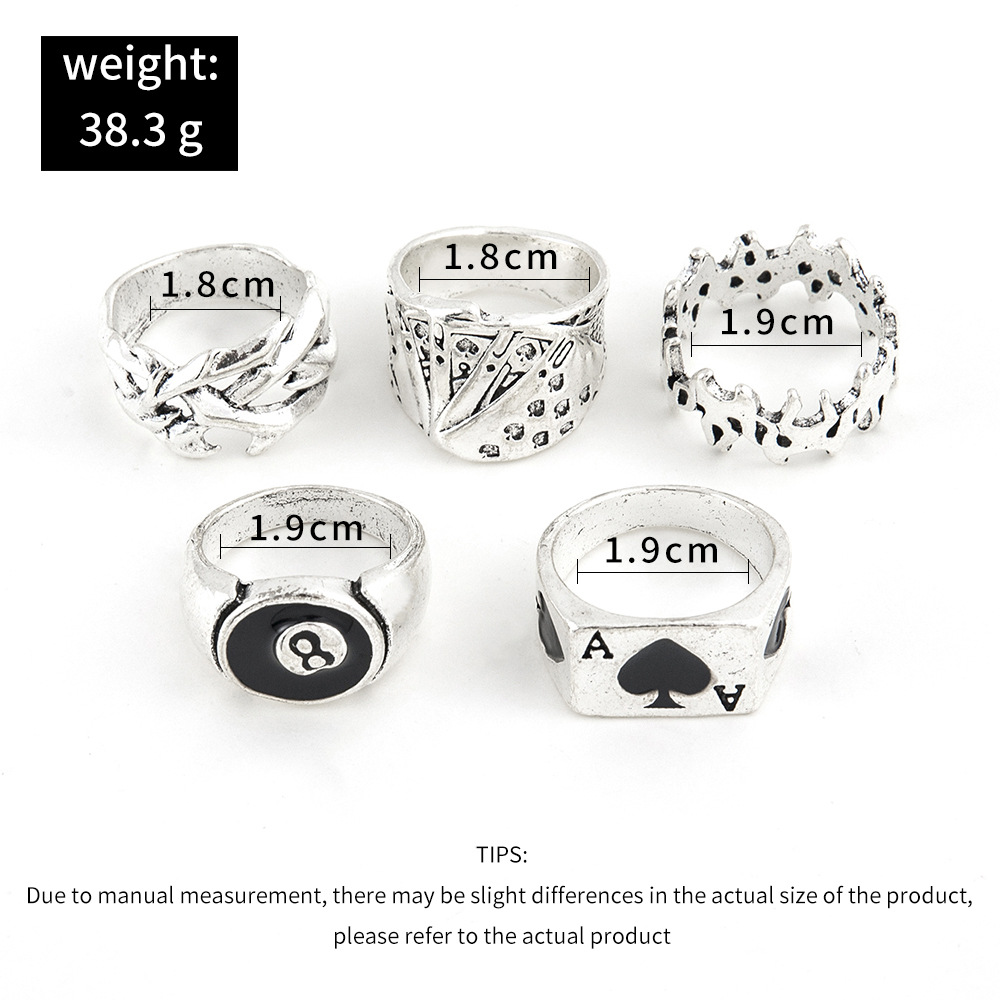 40g Weight Alloy Material Men'S Gender Retro Style Retro Alloy Men'S Ring Sets 1
