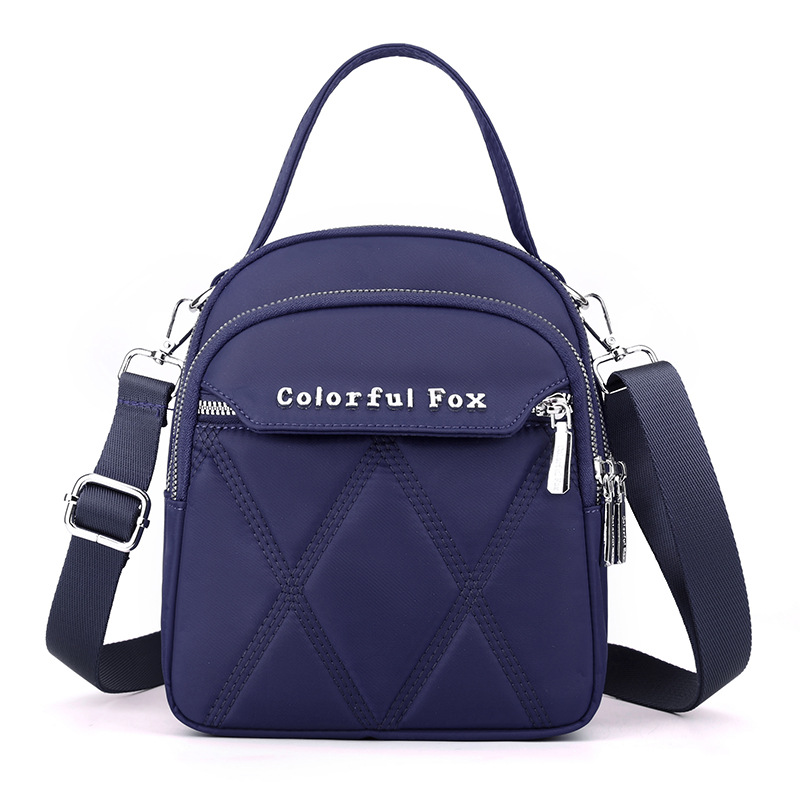 Borsa a tracolla ricamata per il cambio delle chiavi, da donna, per il tempo libero all'aperto, con tracolla multistrato, edizione coreana, colorata Fox_voghion.com