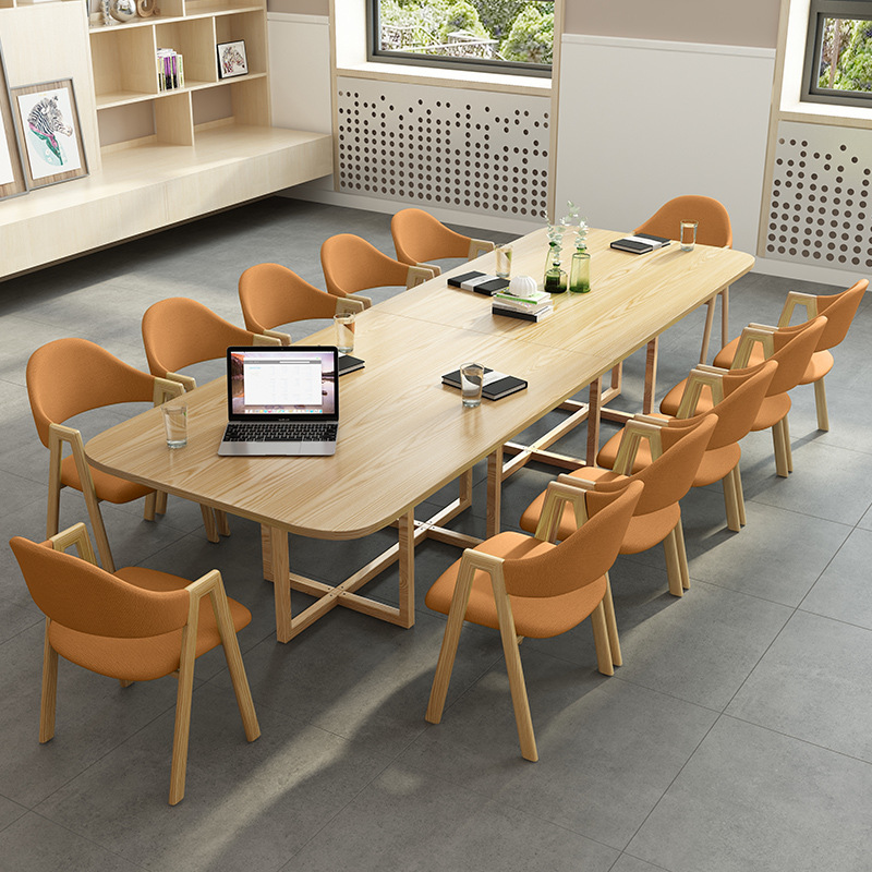 Mesa y silla de reunión moderna simple sala de estar mesa rectangular sala de lectura biblioteca mesa larga