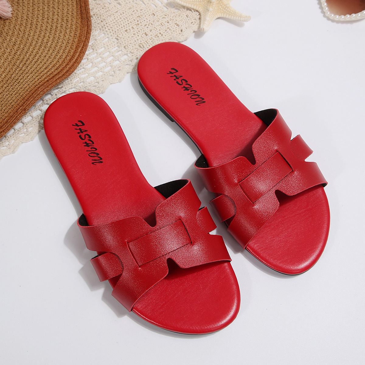 Sandalias Planas para Mujer de Cuero Sintético, Cómodas, para Uso Casual image 7