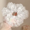4# black and white polka dot hair ring about 20cm