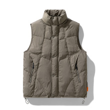 秋冬美式复古日系鸭绒保暖立领羽绒服男潮牌情侣坎肩休闲羽绒马甲