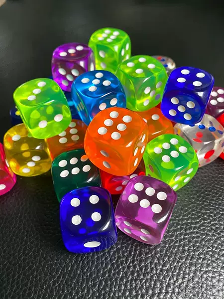 In-Stock 25mm Rounded Transparent Numbered Dice, Colorful Multi-Color Board Game Pieces, Eco-Friendly Dice, Crystal Acrylic Dice