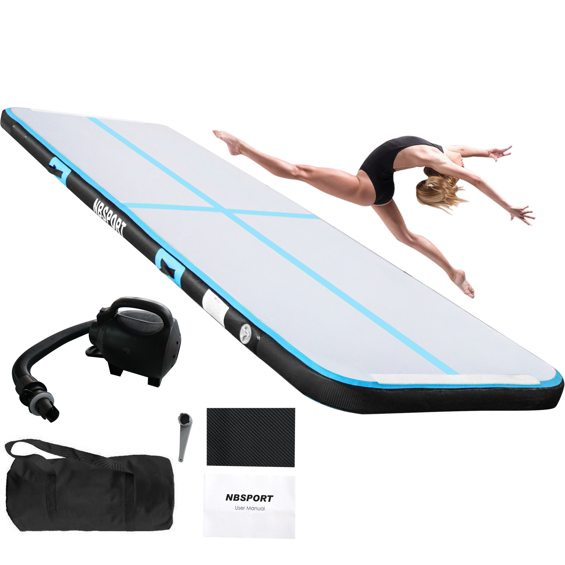 Inflatable gymnastics mat Karate Taekwondo floor mat dance mat standing long jump mat sit-up mat wire drawing air cushion