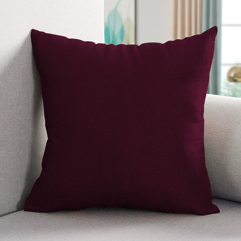 Pillow, big square sofa, cotton and linen, increased thickness
