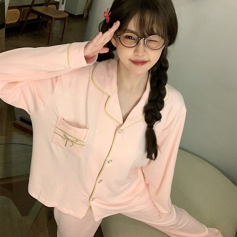 德绒睡衣女秋冬季新款韩系甜美ins长袖加厚保暖家居服套装可外穿|undefined