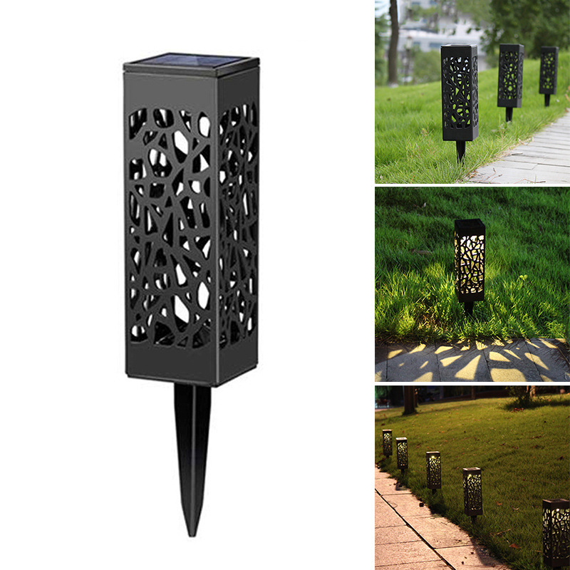 Amazon transfronteriza lámpara de césped solar al aire libre impermeable hueco LED jardín lámpara de tierra lámpara de sombra de luz