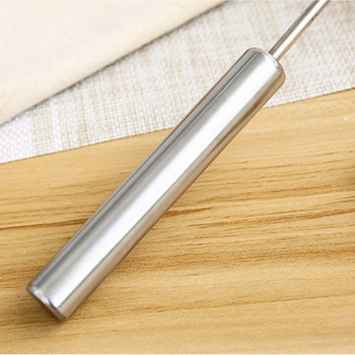 Press-type egg beater, stainless steel semi-automatic egg beater, household handheld rotating egg beater, baking utensils