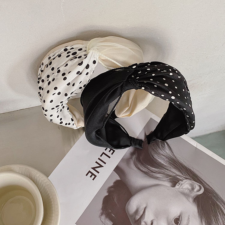 Korean Dots Cross Wide-brimmed Headband display picture 8