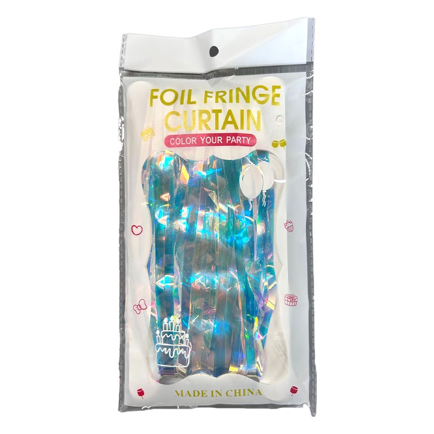 Amazon fiesta cumpleaños boda Fondo decoración de la pared colorida lluvia de seda colorida luz dorada lluvia cortina de seda cinta