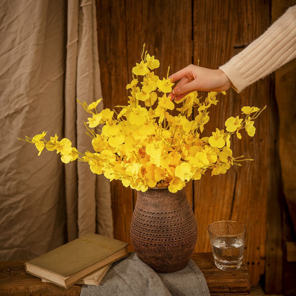 Green Plant Dance Leaflet Small Branch Dancing Orchid Cross-border Artificial Flower Manufacturer Fake Flower Wholesale Wedding Decorations MW32101