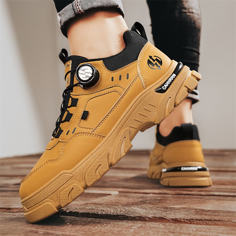 2024 otoño nuevo hombre bajo botón de botón giratorio Martin zapatos de cuero de moda casual zapatos deportivos de hombre