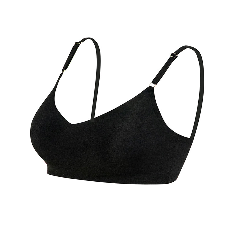 Nuevo sujetador sin marca transfronterizo de mujer sin anillo de acero chaleco sin molde taza inferior delgada transpirable reunida ropa interior pecho pequeño