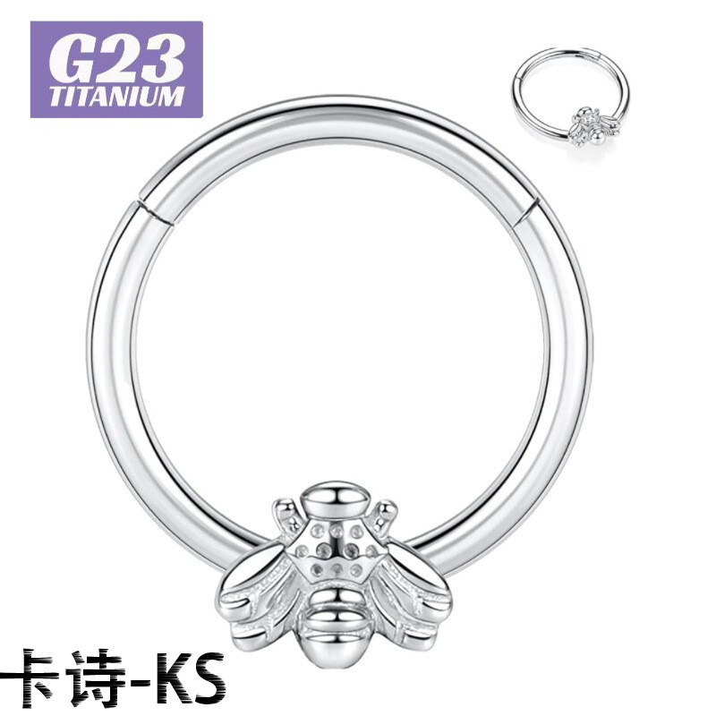 G23 Titanium Custom Bee Body Piercing Jewelry Nose Ring Closed Earrings Lace Ear Bone Trendy Retro