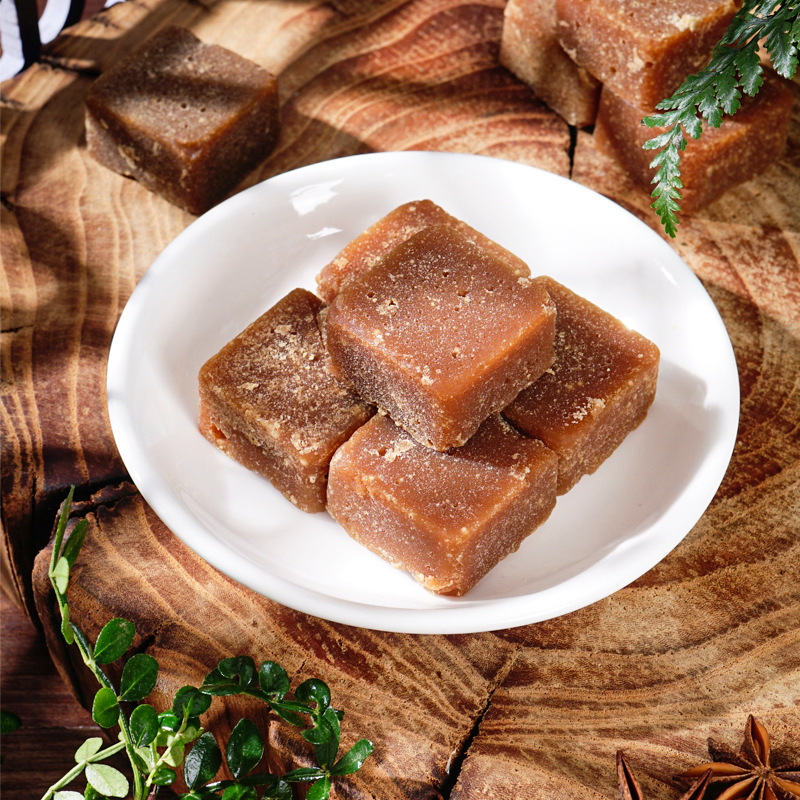 Yunnan Handmade Brown Sugar Blocks Traditional Cane Sugar 500g Jar Individually Wrapped quality and texture