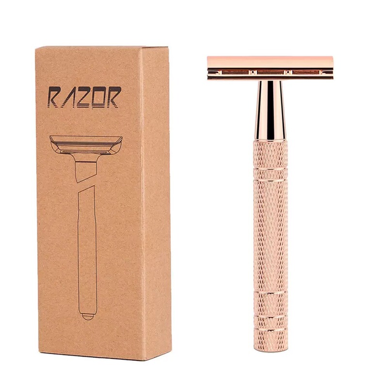 Aluminum Alloy Vintage Razor Universal Storage Box Reusable Double-Edged Safety Razor for Men and Women Retro Style