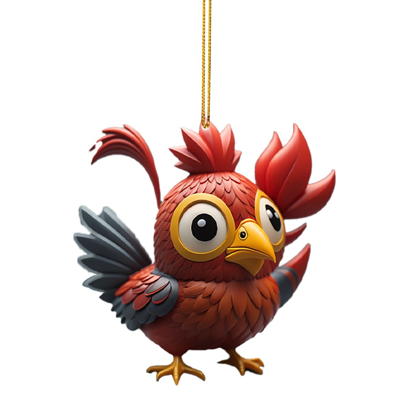 Christmas Creative Animal Chicken Rooster Series Pendant Christmas Tree Pendant Acrylic Hang Decorations display picture 7