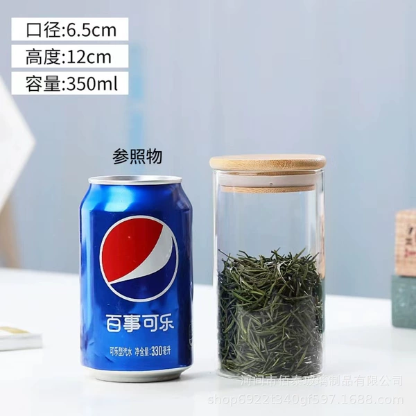 6.5*12-350ml round storage tank (with bamboo lid)