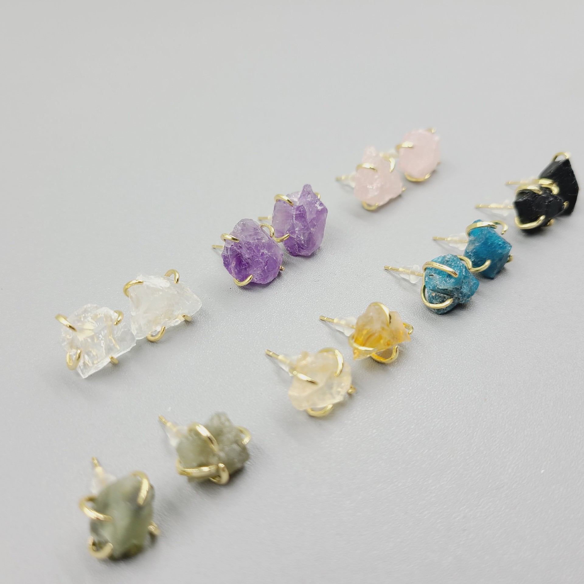 Simple Style Geometric Crystal Plating Ear Studs 1 Pair