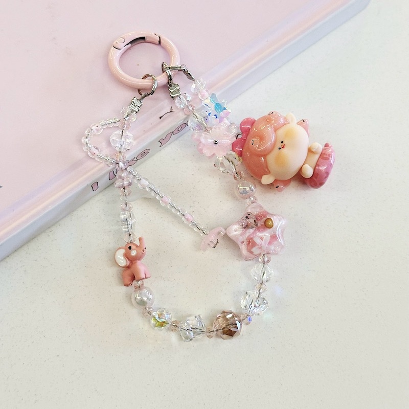 Genuine Lilith lindo grano pintura al óleo estrella nueva aleación cristal resina linda cadena de teléfono móvil bolso colgante de teléfono móvil