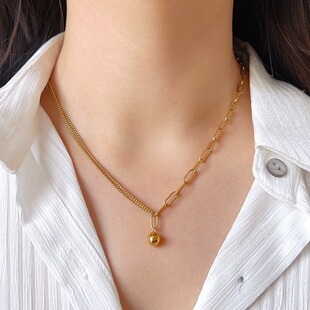 Small gold ball anklet women's 2023 new fashion on demand 18k gold net red foot chain titanium steel does not fade