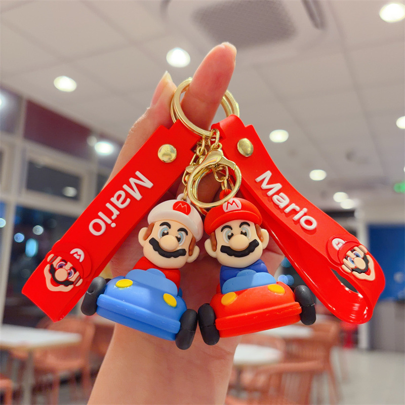 Mario Car Cartoon Doll Keychain Trendy Small Toy Bag Pendant Car Keychain Gift Wholesale