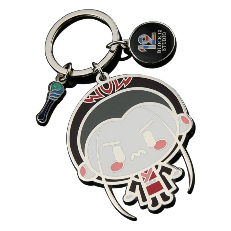 幕博メーカー金属キーホルダーカスタム塗装エナメル漫画キーペンダント個性logoキーチェーンカスタム