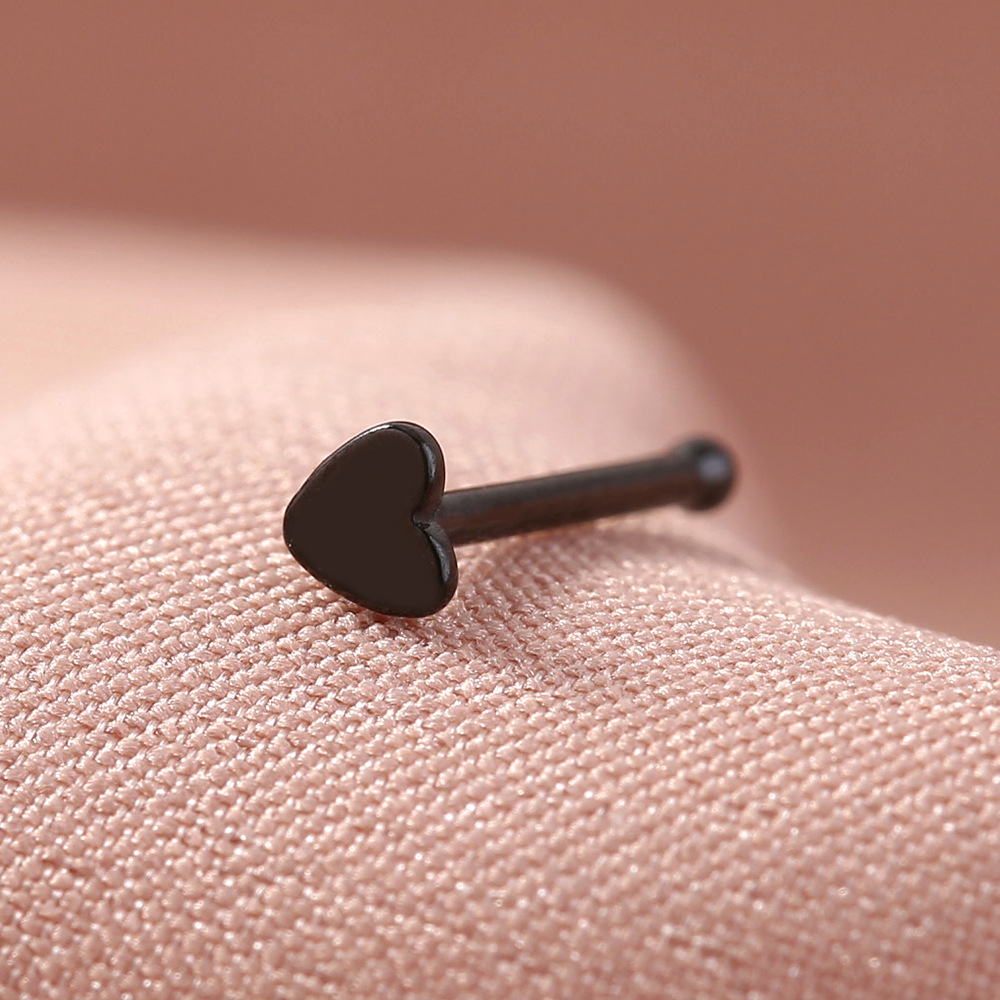 fashion straight stainless steel heart-shaped human body piercing jewelry