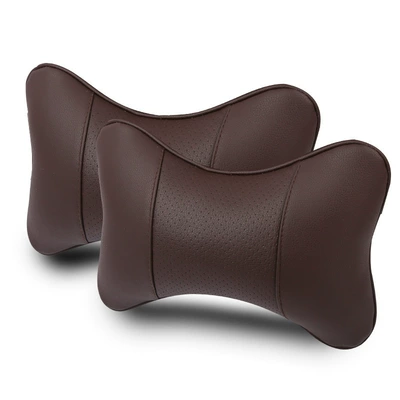 Headrest accessories a pair of leather - a-pair-of-punched-headrests-coffee-color