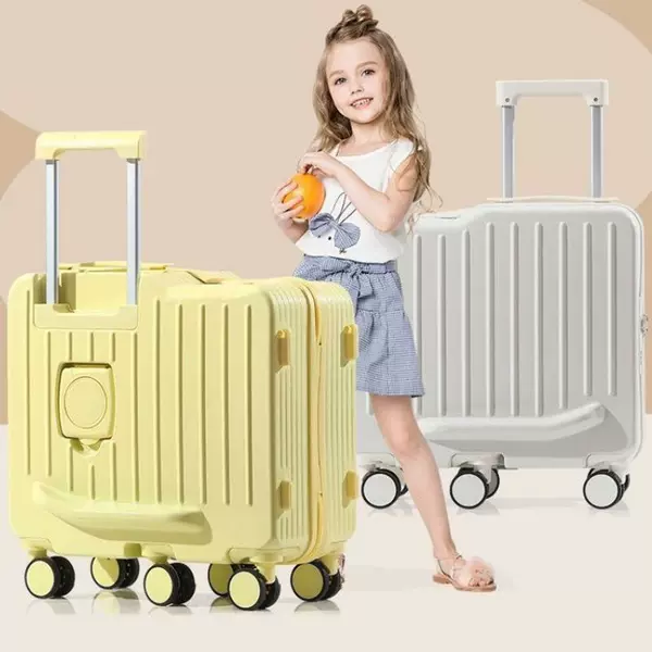 Explosion-proof cycling luggage for kids, magical children's trolley case, high-looking password-protected travel case, sturdy and suitable for sitting on