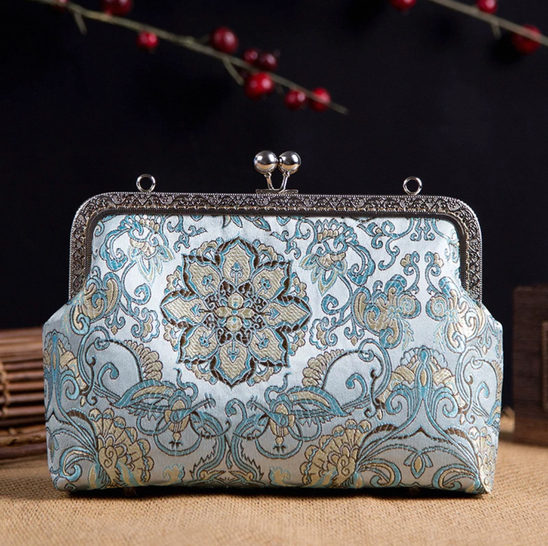 中国風刺繍口金バッグdiy材料バッグ新中国式バッグレトロ晩餐カバンハンドバッグ|undefined