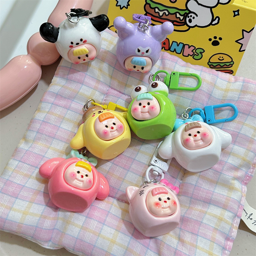 Lindo gran tridimensional multi-hermana Sanrio llavero ins dulce chica mochila colgante novias adornos de regalo