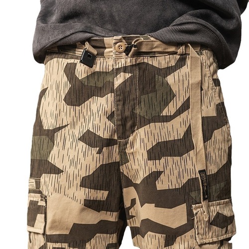 Spring Japanese work pants retro casual men's loose camouflage pants trendy wide-leg long pants