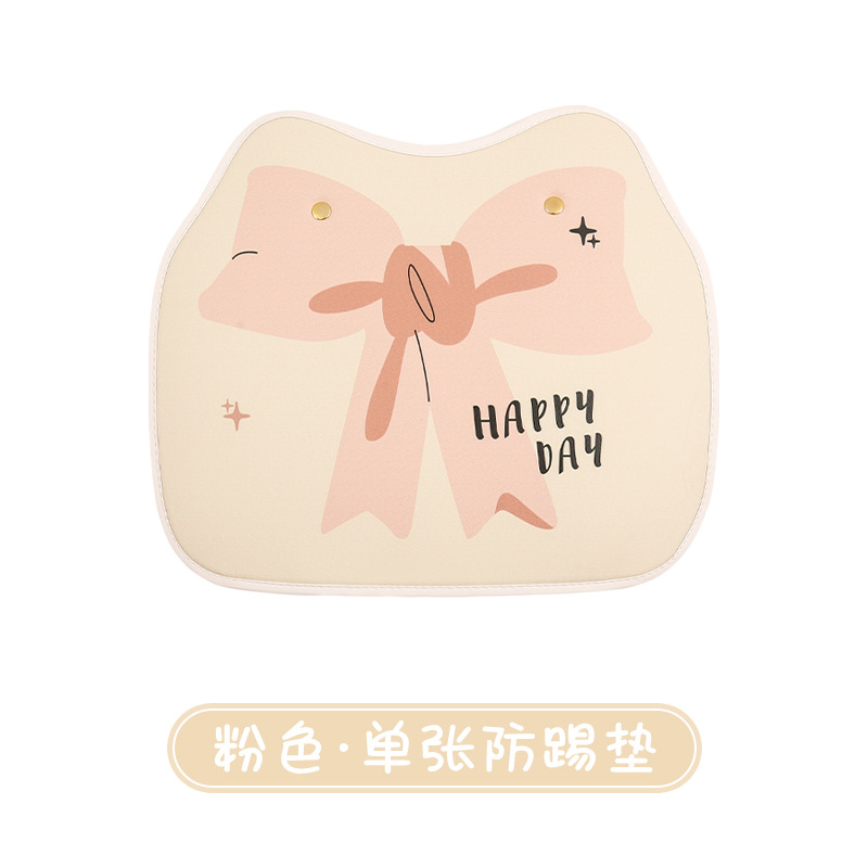 Aika – Cute Cartoon Car Chair back anti-kick pad - new-bow-anti-kick-pad-pink
