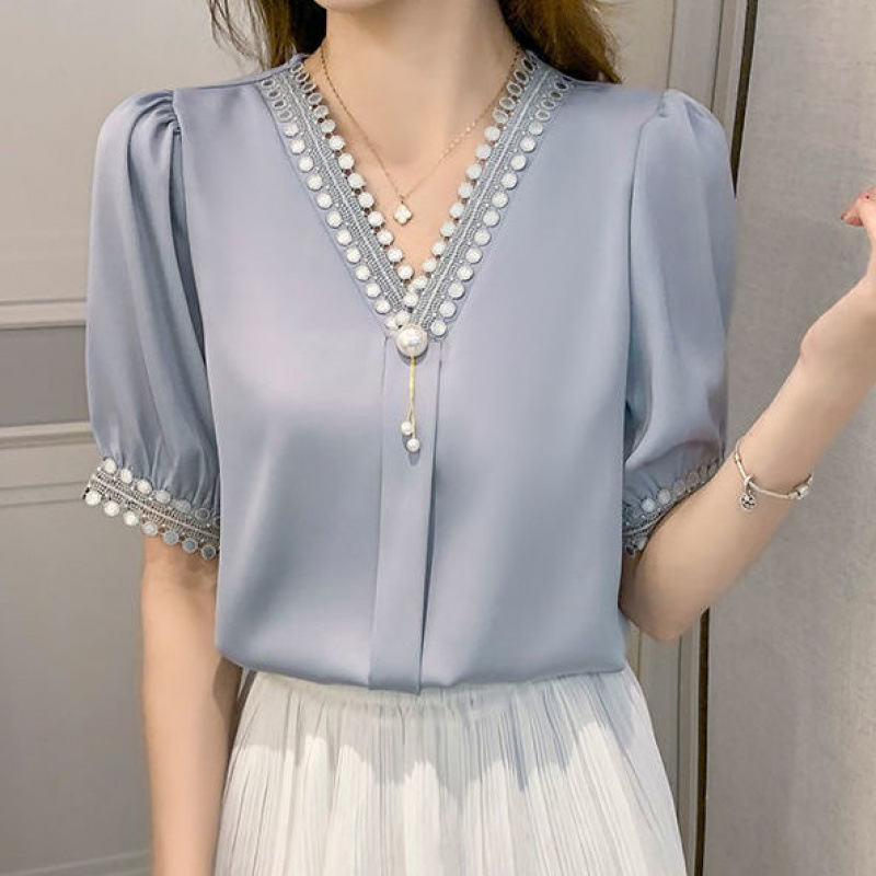 Summer fashionable elegant lace shiffon shirt