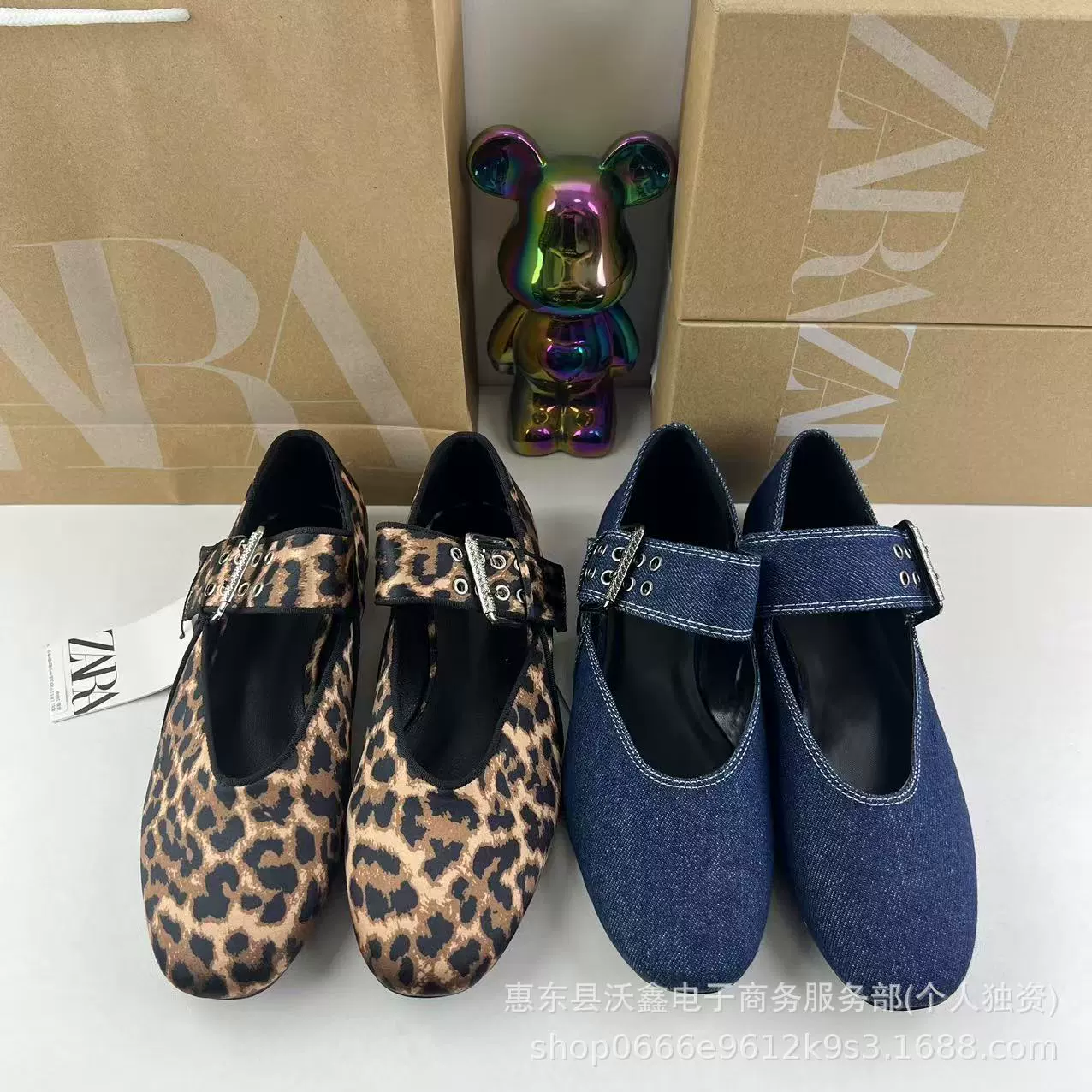 ZAR новые летние женские туфли с леопардовым принтом и животным принтом, туфли на плоской подошве с круглым носком и пряжкой в ​​балетном стиле