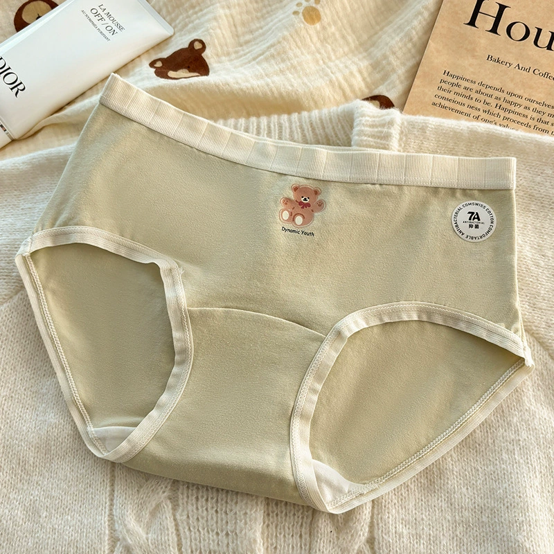 Демисезонное длинное хлопковое нижнее белье An Ting Lu, милые с медвежатами, средняя посадка, большой размер