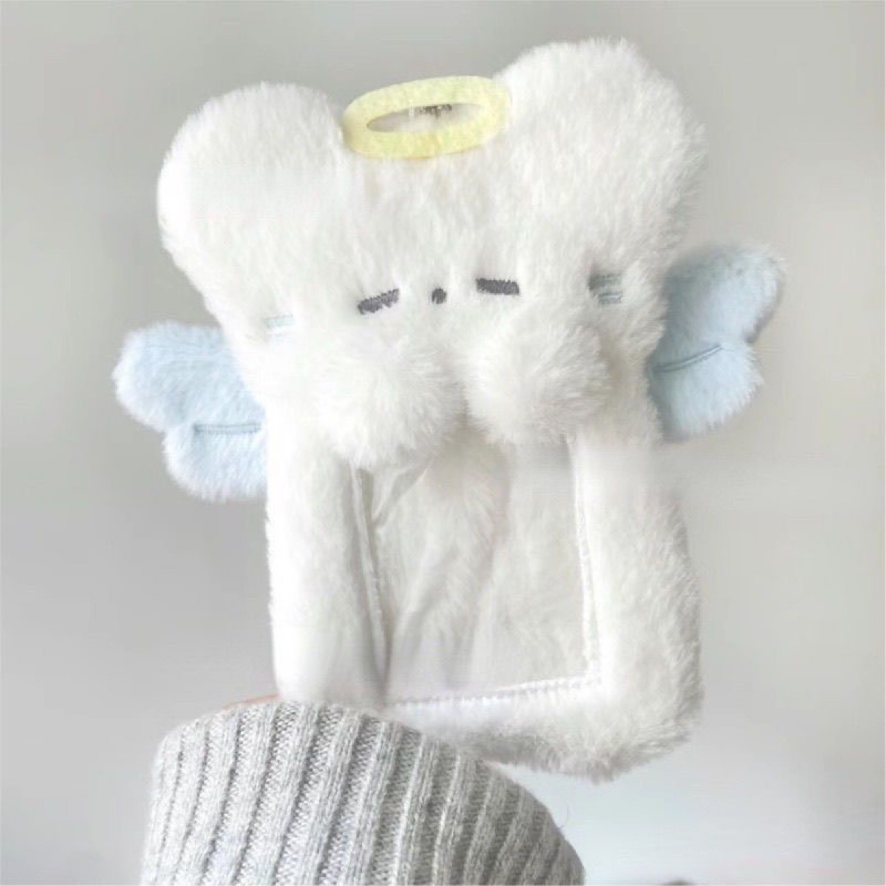 Cute cartoon plush card case for Instagram angel food card, bus card, fan small card photo protector display ornament