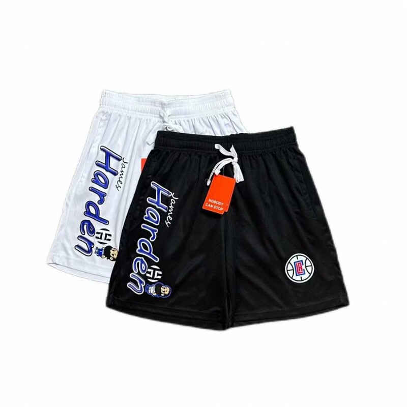 Los Angeles Clippers James Harden Harden Black and White Two-Color Mesh Breathable Basketball Shorts American Style