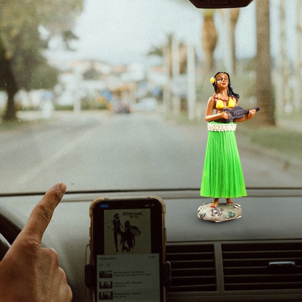 Smart African Guitas in Hand Dancing Girl Hula Girl Ornaments Crafts Car Ornaments