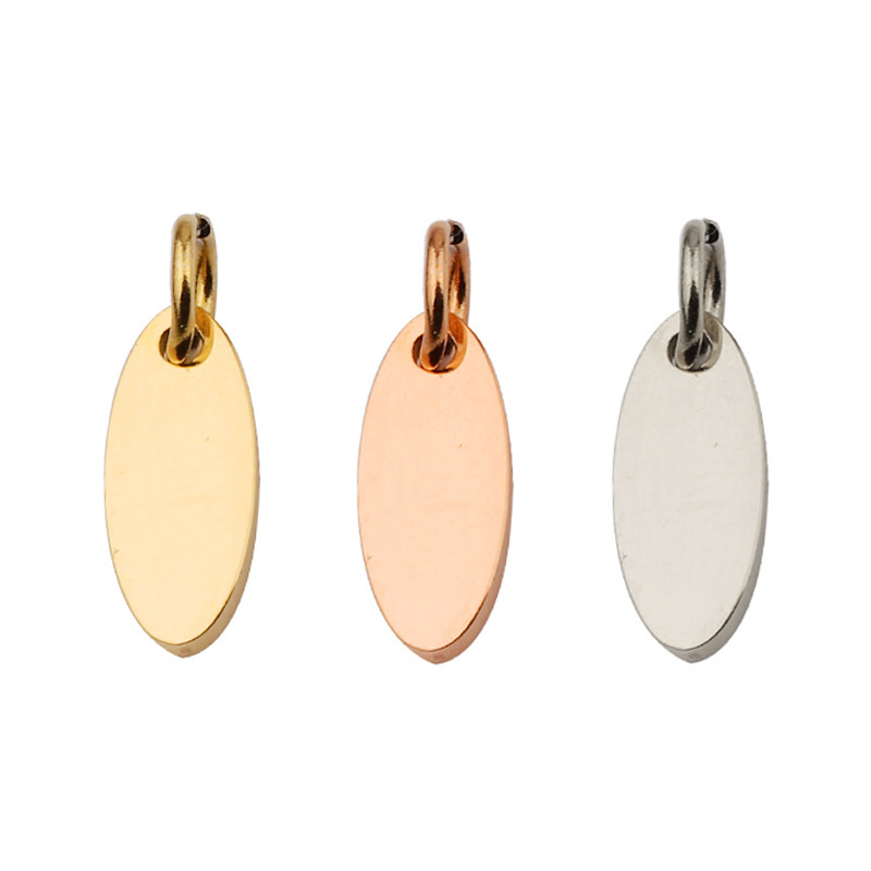 Plating Design Stainless Steel Wafer Customization Laser Engraving Polished Pendant Pendant