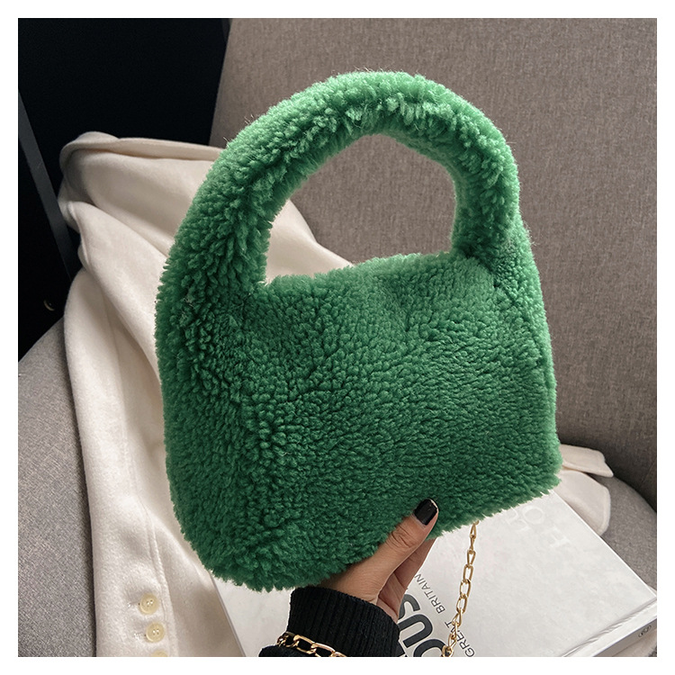 Pluche niche-ontwerp Dameskleurige crossbody Nieuwe herfst- en winterhandtas 2023 Chain pluchen tas_voghion.com