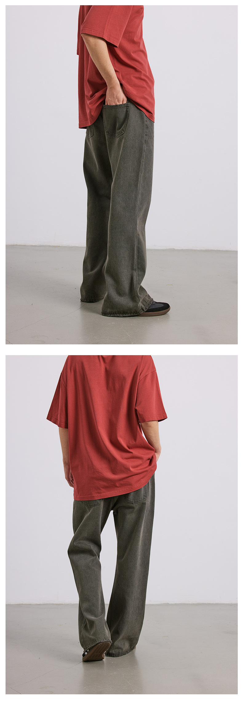 UNF A*NE平替原样开发泥染微喇水洗做旧cleanfit直筒休闲裤牛仔裤详情14