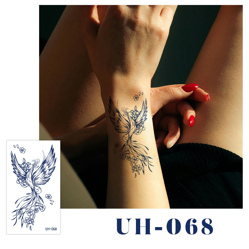 新しいジュースハーブタトゥーシール、半永久的、韓国で人気、原宿風、防水、ミニマルなタトゥーシール、英語文字